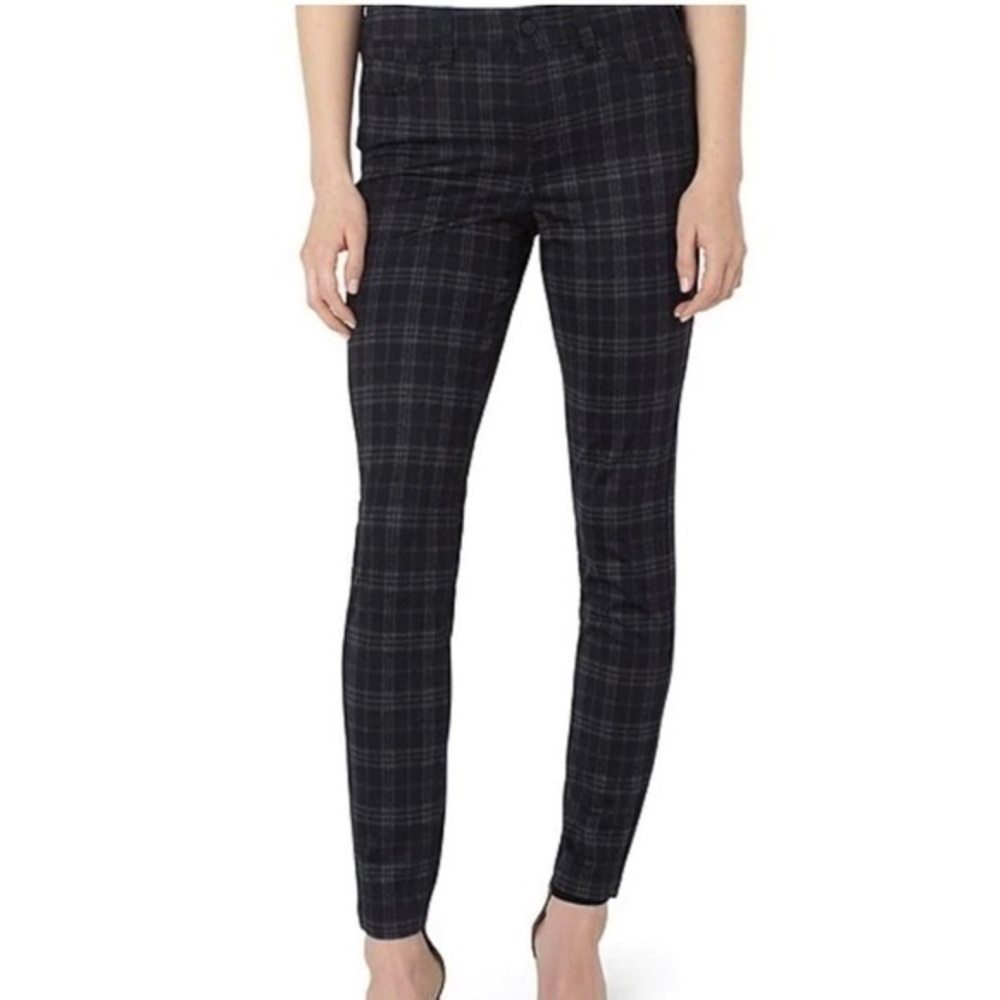 Liverpool Plaid Legging Night Sky blue Pull On Pant size 14/32